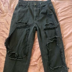 black jeans ripped